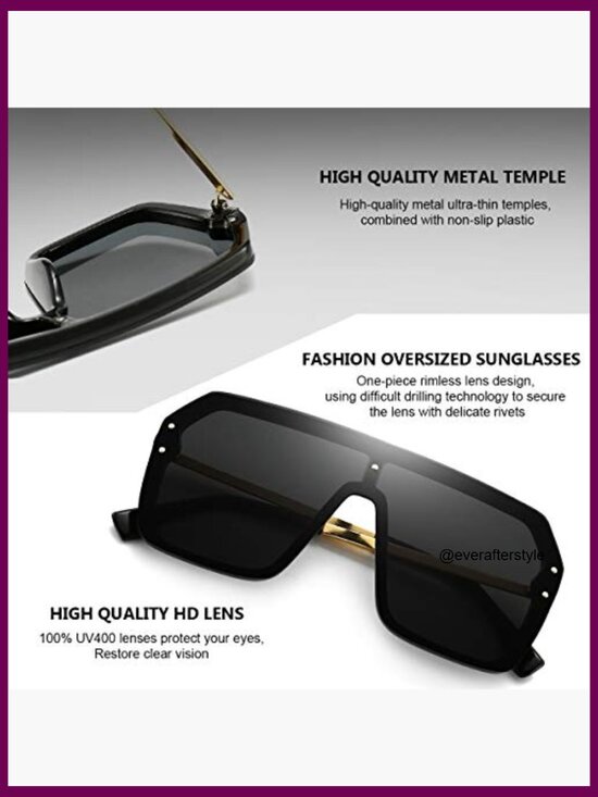 Metal Frame Oversized Sunglasses UV400 Protection Polarized Lenses main image 5
